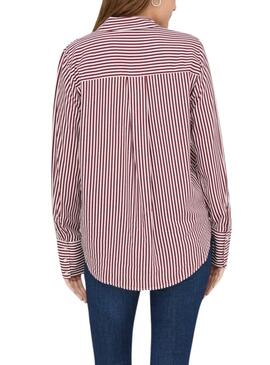 Camisa Only Berit rojo y blanco para mujer