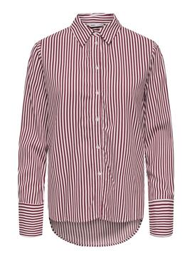 Camisa Only Berit rojo y blanco para mujer