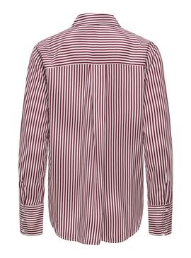 Camisa Only Berit rojo y blanco para mujer
