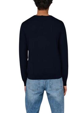 Jersey Only and Sons Wyler azul marino para hombre
