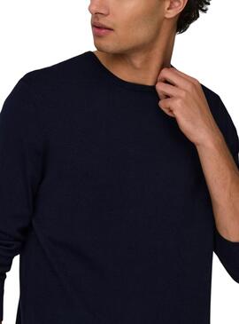 Jersey Only and Sons Wyler azul marino para hombre

