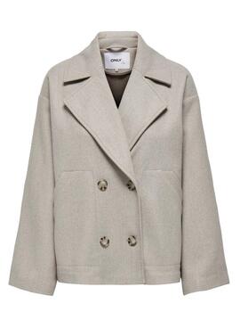 Abrigo corto Only Nancy beige para mujer