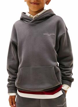 Sudadera Tommy Hilfiger Mini Corp gris para niños