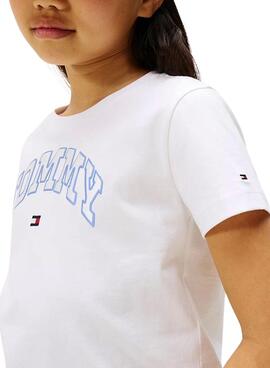 Camiseta Tommy Hilfiger Varsity logo blanco niña