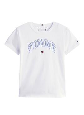 Camiseta Tommy Hilfiger Varsity logo blanco niña