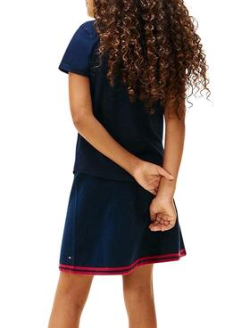 Camiseta Tommy Hilfiger Varsity slim marino niña