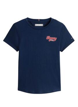 Camiseta Tommy Hilfiger Varsity slim marino niña