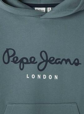 Sudadera Pepe Jeans Art con capucha verde niño