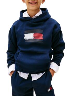 Sudadera Tommy Hilfiger Flag Archive marino niño