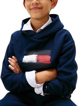 Sudadera Tommy Hilfiger Flag Archive marino niño