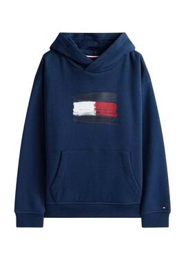 Sudadera Tommy Hilfiger Flag Archive marino niño
