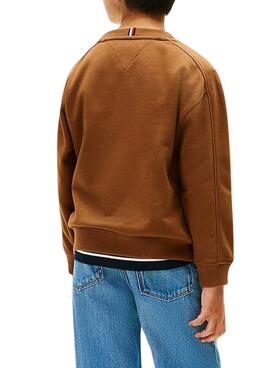 Sudadera Tommy Hilfiger Varsity marrón para niño