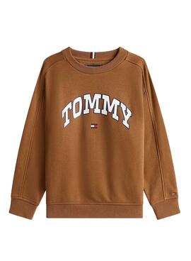 Sudadera Tommy Hilfiger Varsity marrón para niño