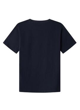 Camiseta Pepe Jeans New Art logo marino para niño