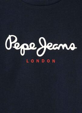 Camiseta Pepe Jeans New Art logo marino para niño