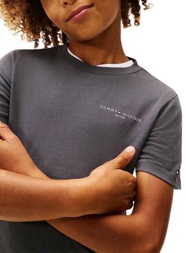 Camiseta Tommy Hilfiger Mini Corp gris para niños