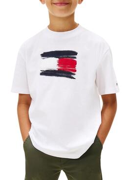 Camiseta Tommy Hilfiger Flag Archive blanco niño