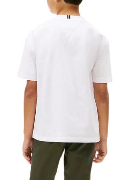 Camiseta Tommy Hilfiger Flag Archive blanco niño