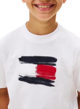 Camiseta Tommy Hilfiger Flag Archive blanco niño