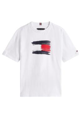 Camiseta Tommy Hilfiger Flag Archive blanco niño