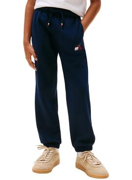 Pantalón de chándal Tommy Hilfiger Flag azul niño
