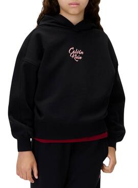 Sudadera Calvin Klein Script logo negro para niña