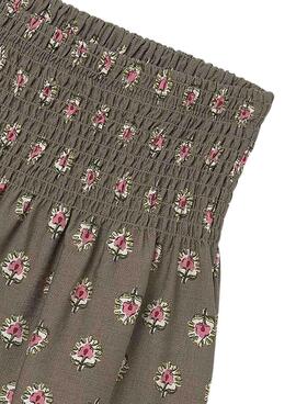 Falda Mayoral verde estampada para niña