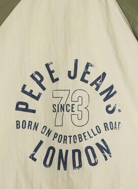 Chaqueta Pepe Jeans Noel beige y verde para niño