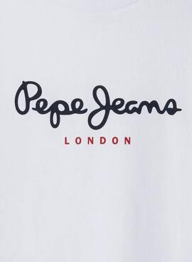 Camiseta Pepe Jeans New Art logo blanco para niño