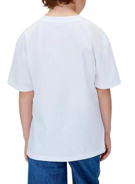 Camiseta Calvin Klein festive logo blanco niño