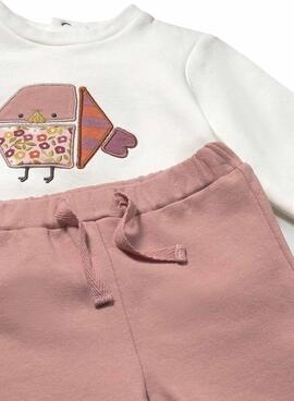 Chándal Mayoral con chaleco estampado rosa bebé