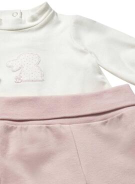 Chándal Mayoral felpa 3 piezas rosa para bebé