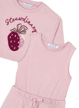 Vestido Myoral con sudadera rosa para niña 