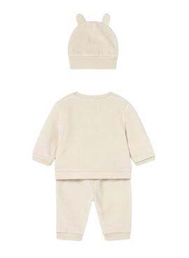 Chándal Mayoral 3 piezas pana beige para niño