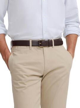 Pantalón chino Silbon Casual beige para hombre
