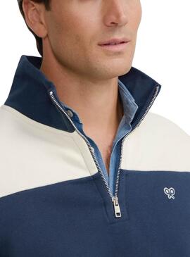 Sudadera Silbon Rayas azul y beige para hombre