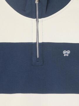 Sudadera Silbon Rayas azul y beige para hombre