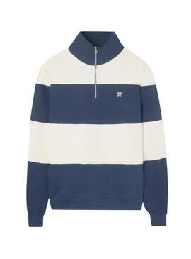 Sudadera Silbon Rayas azul y beige para hombre