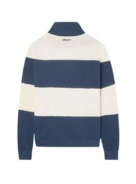 Sudadera Silbon Rayas azul y beige para hombre