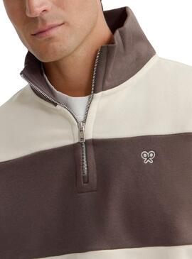 Sudadera Silbon Rayas marrón y beige para hombre