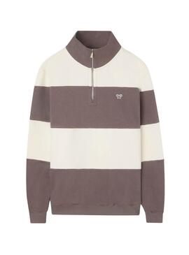 Sudadera Silbon Rayas marrón y beige para hombre