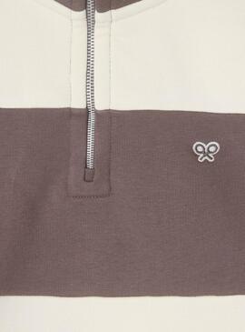 Sudadera Silbon Rayas marrón y beige para hombre