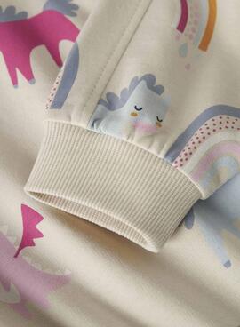 Sudadera Name It Nula unicornios beige para niña