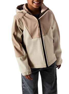 Cortavientos Name It Alfa08 Softshell beige niño