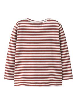 Camiseta Name It Nitu rayas granate para niño