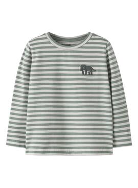 Camiseta Name It Nitu rayas verde para niño