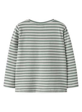 Camiseta Name It Nitu rayas verde para niño