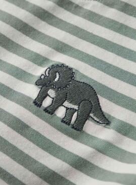 Camiseta Name It Nitu rayas verde para niño