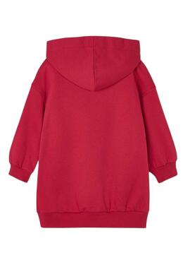 Vestido Mayoral de felpa con capucha rojo niña