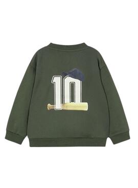 Sudadera Mayoral print espalda verde para niño